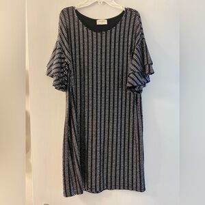 Everly Women’s Silver & Black Metallic Sequin Holiday Dress Size Medium